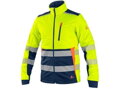 Bunda CXS BENSON, výstražná, softshell, pánska, žlto-modrá, veľ. S