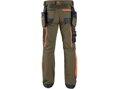 Kalhoty CXS NAOS pánské, khaki-olive, HV oranžové doplňky