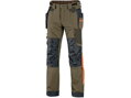Kalhoty CXS NAOS pánské, khaki-olive, HV oranžové doplňky