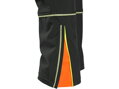 Nohavice CXS TRENTON, zimné softshell, detské, čierne s HV žlto/oranžové doplnky, veľ. 120
