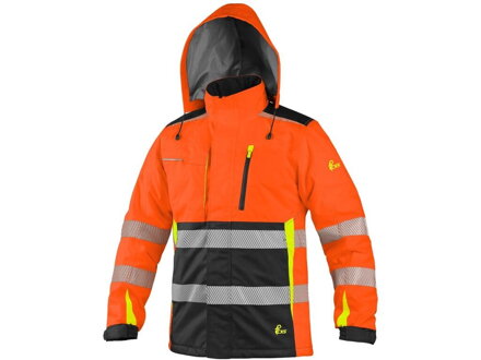 Bunda CXS BENSON, výstražná, zateplená, oranžovo-čierna, veľ. S