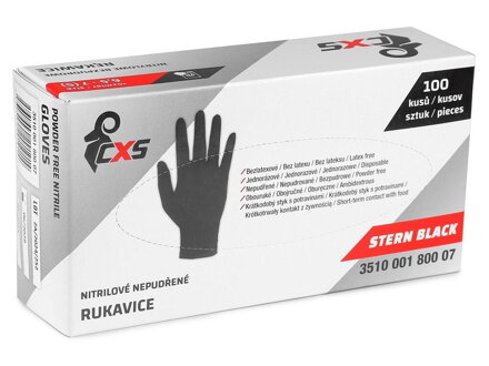 Rukavice CXS STERN BLACK, jednorázové, nitrilové, černé